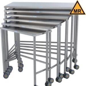 Blickman Industries Nested Instrument Table 36"W x 36"H x 18"D On Casters MRI Safe