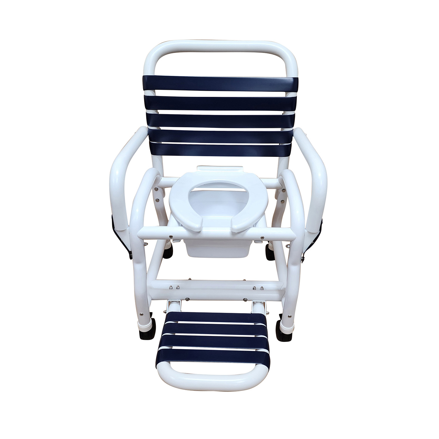 Mor Medical New Era Drop-Arm Commode Chair, Hard Seat, Footrest