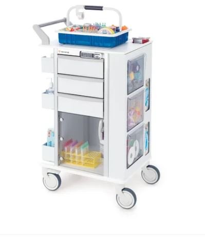 Marketlab Insight® Ergo Phlebotomy Cart, 5" casters, with Electronic Lock
