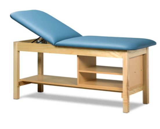 Clinton Industries 500# Table w/shelving unit 27" wide-FLAT TOP