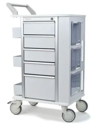 Marketlab Insight® Ergo Phlebotomy Cart, 5" tracking caster, 5 drawers - two built-in glove-box holders