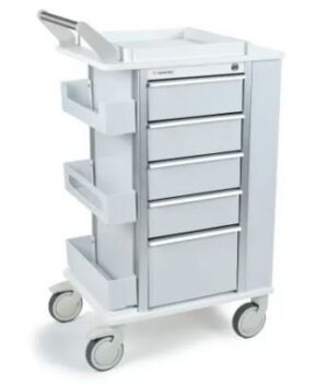 Marketlab Insight® Ergo Phlebotomy Cart, guard rail, 5" casters, 5 drawers (108689)