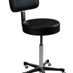 Blickman Industries Exam Stool 1113 Black w/(5) Leg Aluminum Base - 1113
