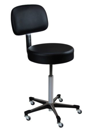Blickman Industries Exam Stool 1113 Black w/(5) Leg Aluminum Base - 1113