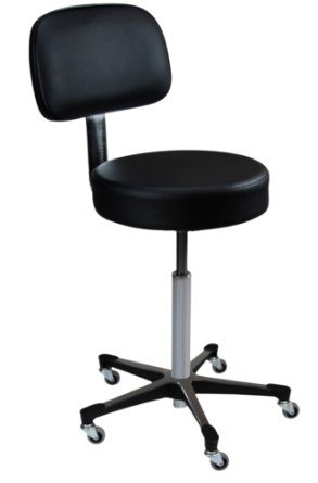 Blickman Industries Exam Stool 1113 Black w/(5) Leg Black Composite Base - 1113BLK