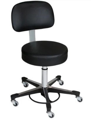 Blickman Industries Deluxe Foot Operated Pneumatic Exam Stool Black