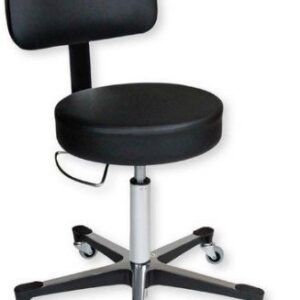 Blickman Industries Pneumatic Exam Stool Black w/(5) Leg Aluminum Base - 1210WB