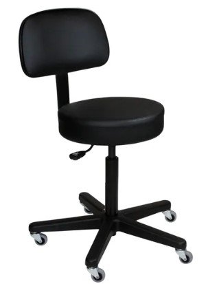 Blickman Industries Pneumatic Exam Stool Black w/(5) Leg Black Composite - 1210WB-BLK