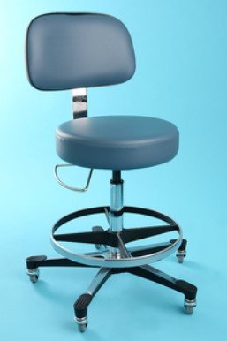 Blickman Industries Deluxe Pneumatic Exam Stool Black w/(5) Leg Black