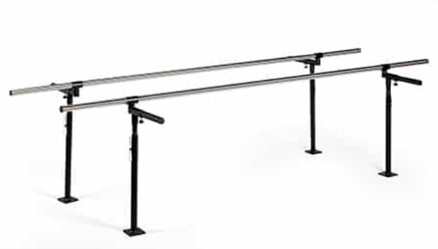 PARALLEL BARS Floor Mtd,20'L,HT&WIDTH Adj.