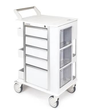 Marketlab Insight® Ergo Phlebotomy Cart, 5 drawers, 5" casters - 42" overall height, three tilt bins