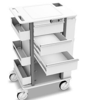 Marketlab Insight® Phlebotomy Cart, 5" casters, with Electronic Lock