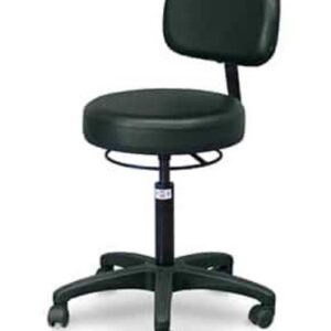 Stool w/ backrest & 360 ring,Air-Lift, Black