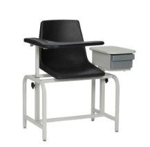Blood Drawing Chair w/Cabinet, features an infinitely adjustable armrest