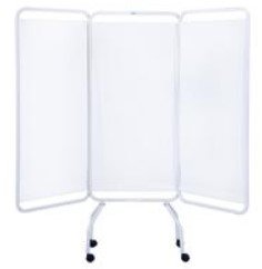 3130 Privess Basic 3 Panel Steel Frame Folding Screen w/ Std. White Vinyl