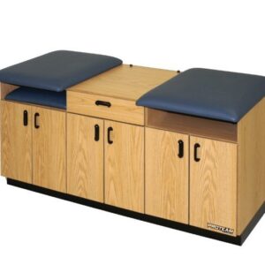 Taping Table,74X34X36: L01-Natural Oak Laminate: V19-Navy Blue Upholstery