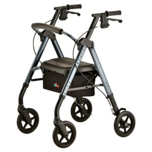 Nova Medical Products STAR 8 DLX ROLLATOR BLUE - 350Lb Weight Capacity - 17"x13" Padded Seat - Overall Weight: 19Lbs - Overall Width: 24" - Handle Height from Floor: 33" to 40.25" - 8" Casters