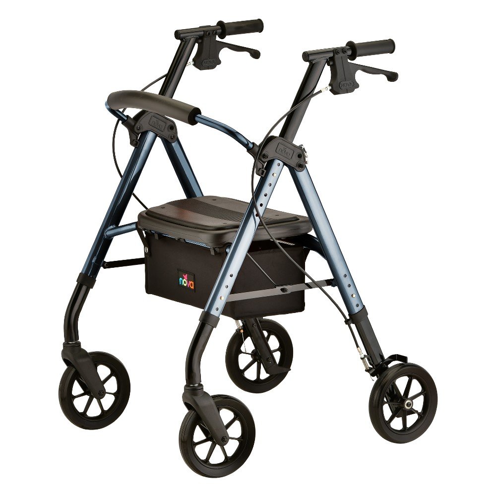 Nova Medical Products STAR 8 DLX HD ROLLATOR BLUE - 450Lb Weight Capacity