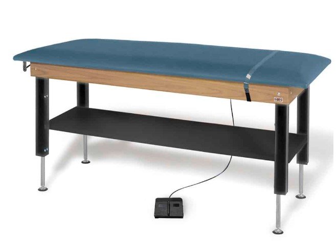 4719 Power HI-LO Plinth Table With Shelf, 600 lb weight capacity
