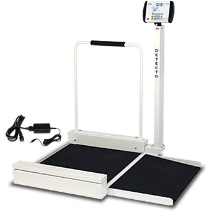Detecto 6495 Wheelchair Scale, Stationary, 800 lb, AC Adapter