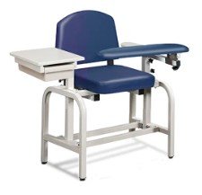 Clinton Industries Lab X series padded chair w/ drawer