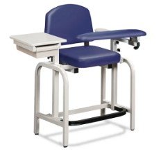 Clinton Industries Lab X series, extra tall padded chair w/drawer