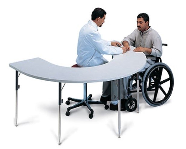 Hausmann Horseshoe Therapy & Activity Table, wheelchair accessible