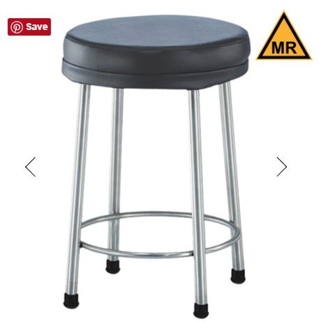 Blickman Industries Padded Stool 15" Diameter x 21"H w/(2") Cushion MRI - 7445MR