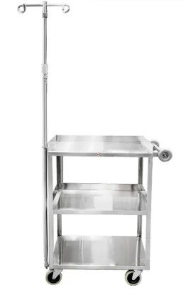 Blickman Industries Utility Cart 24"W x 34 1/2"H x 16"D w/IV Pole 2 Hook