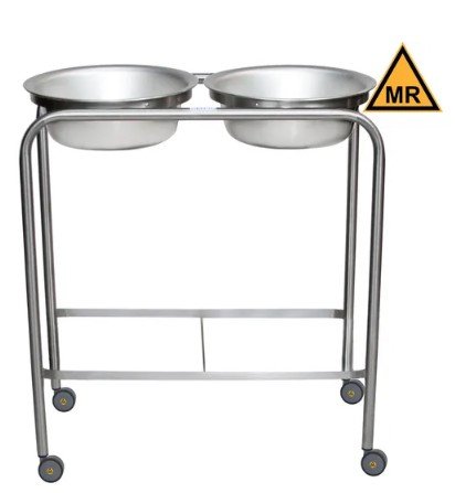 Blickman Industries Snyder Double Basin Solution Stand with Basin with H-Brace (7808MR-HB)