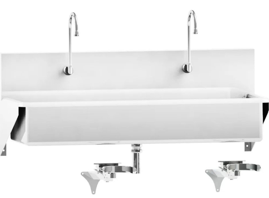 Blickman Industries Windsor Scrub Sink (2) Place w/Knee Action Control