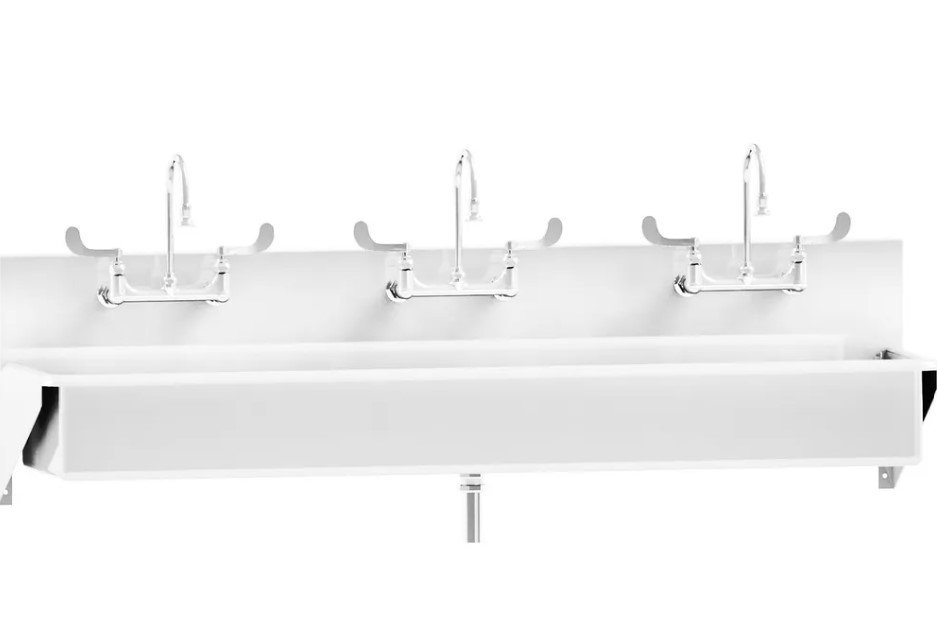 Blickman Industries Windsor Scrub Sink (3) Place w/Elbow Action Control