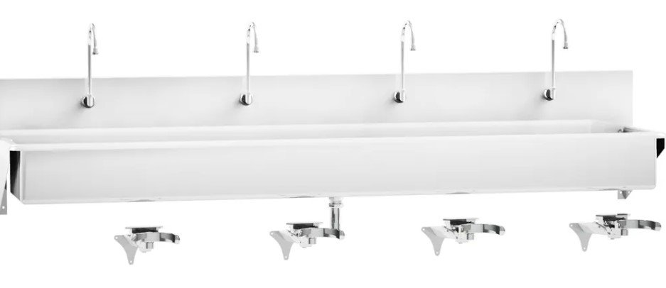 Blickman Industries Windsor Scrub Sink (4) Place w/Knee Action Control