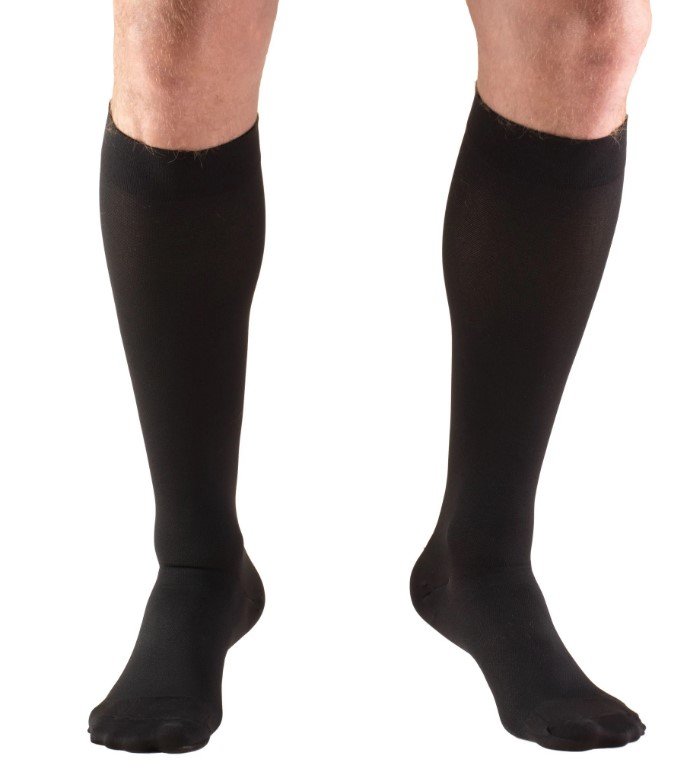 Truform BELOW KNEE 30-40 mmHg Closed Toe Compression Sock - BLACK 2L (Pair)