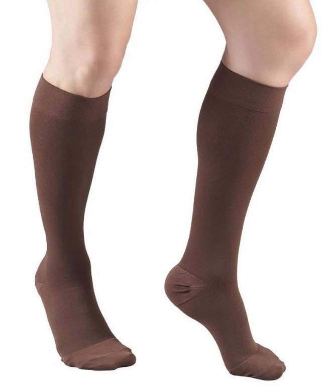 Truform BELOW KNEE 20-30 mmHg Closed Toe Compression Sock - BROWN 2L (Pair)