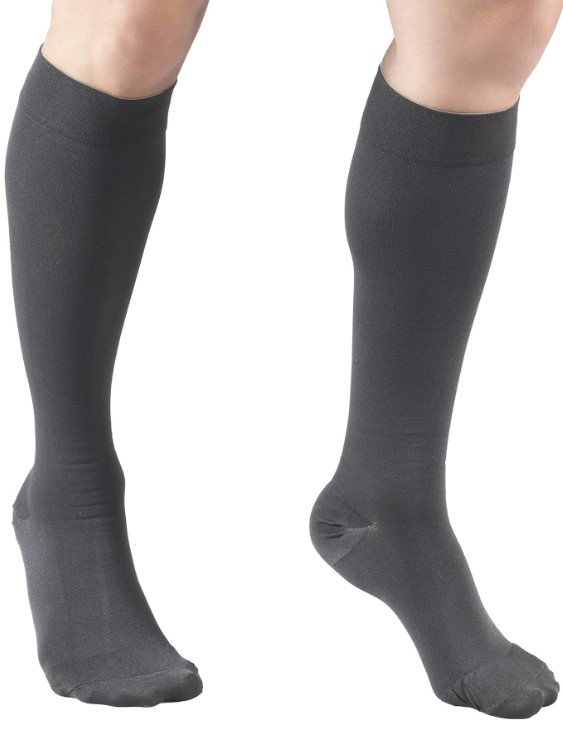 Truform BELOW KNEE 20-30 mmHg Closed Toe Compression Sock - GREY 2L (Pair)