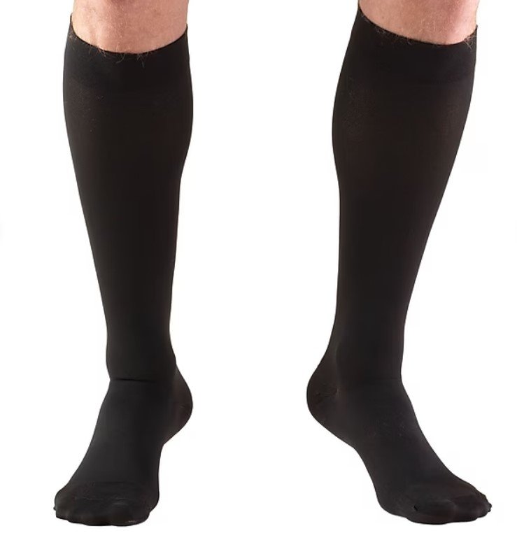 Truform BELOW KNEE 20-30 mmHg Closed Toe Compression Sock - SHORT - BLACK L