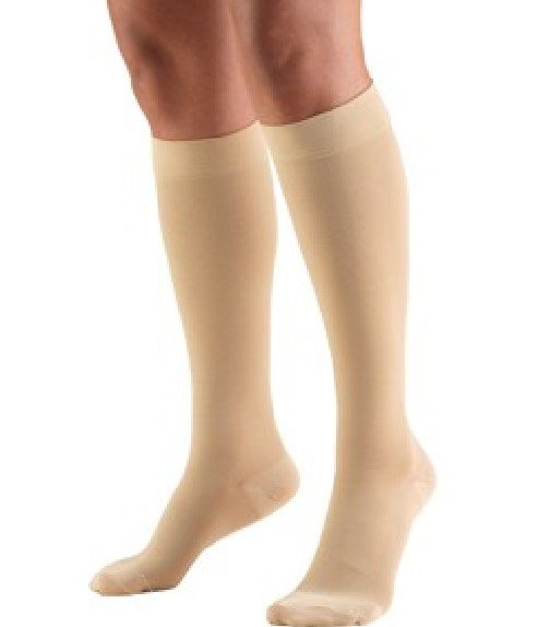 Truform BELOW KNEE 15-20 Closed Toe Compression Sock - BEIGE L (Pair)