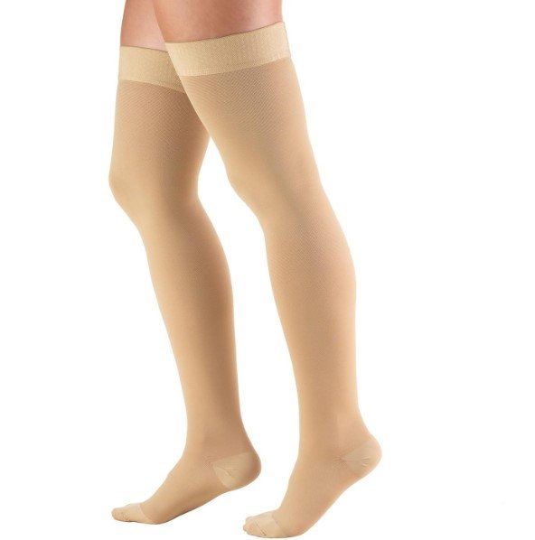 Truform THIGH HIGH 15-20 Closed Toe Compression Sock - Silicone DOT Top