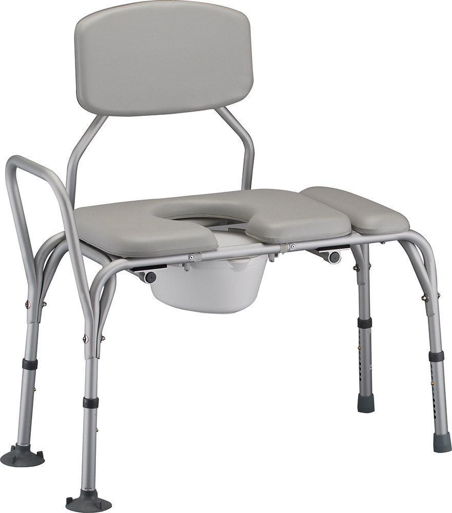 Nova Medical Products TRANSFER BENCH COMMODE PADDED 300 LB. CAPACITY