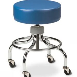 Clinton Industries Adj chrome stool w/ round foot ring