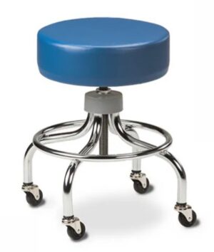 Clinton Industries Adj chrome stool w/ round foot ring