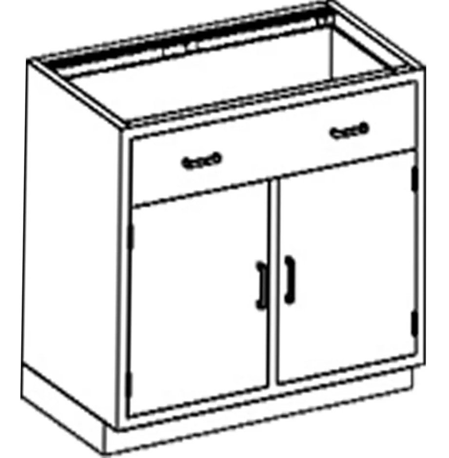 Blickman Industries Base Cabinet 35"W x 35 3/4"H x 22"D w/(1) S/S Adj Shelf - DC35HS