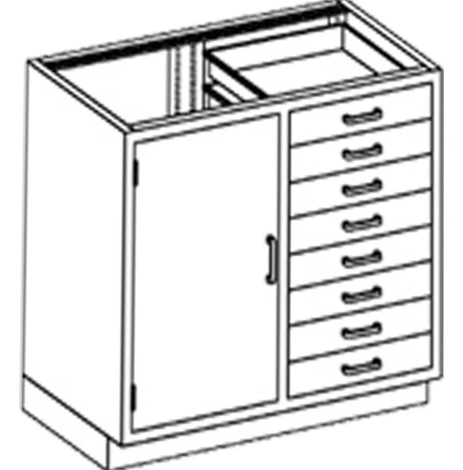 Blickman Industries Base Cabinet 35"W x 35 3/4"H x 22"D w/(1) S/S Half Size - DJ35HS