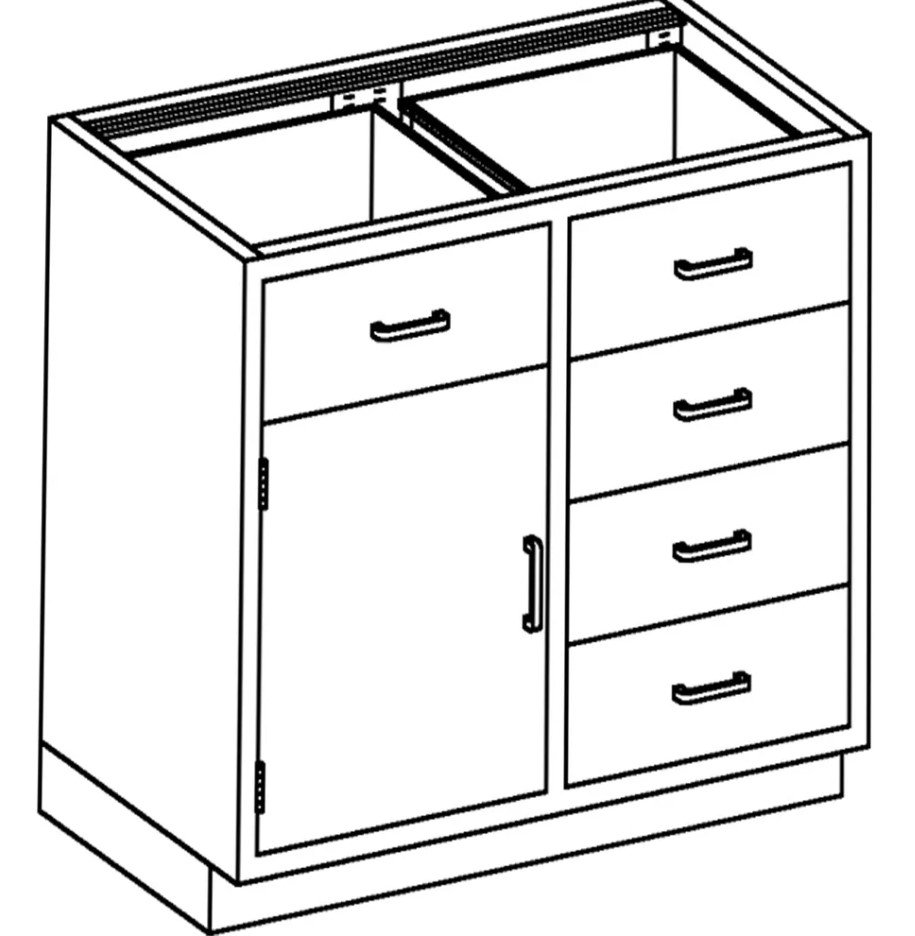 Blickman Industries Base Cabinet 35"W x 35 3/4"H x 22"D w/(1) S/S Half Size - DK35HS