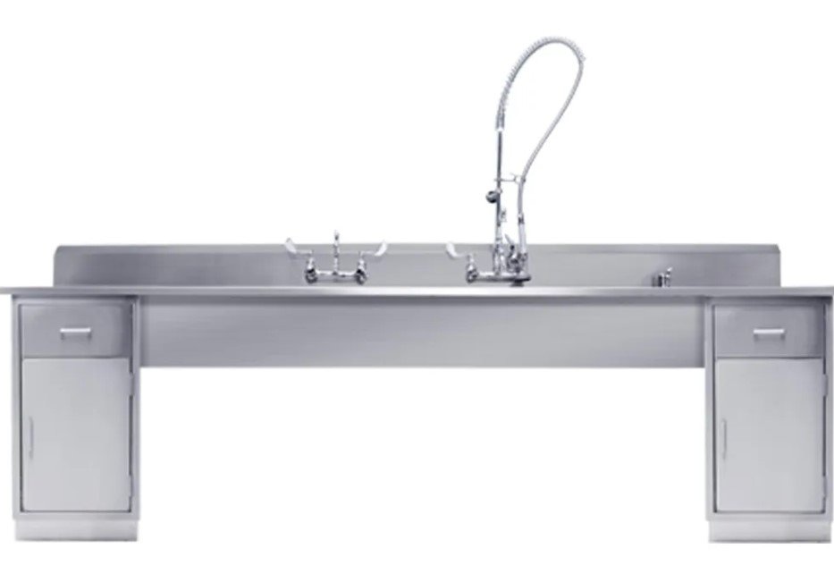 Blickman Industries Decontamination Station 116"W x 30"D w/(8") Backsplash - DSBC30