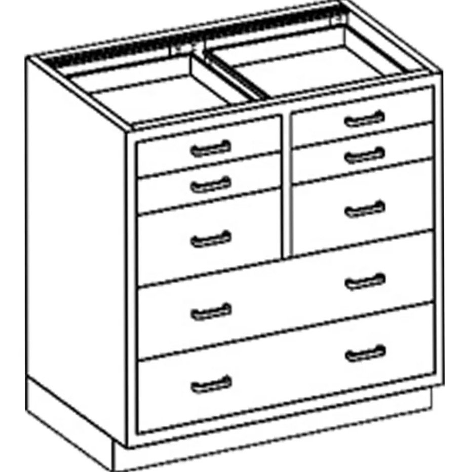 Blickman Industries Base Cabinet 35"W x 35 3/4"H x 22"D w/ Drawers - FC35HS