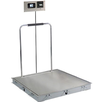 In-Floor Dialysis Scale, 36"x36" SS Deck, Hand Rail