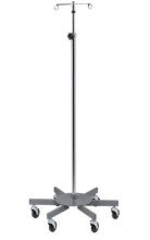 Clinton Industries IV Pole, 6 leg heavy base w/2 hooks
