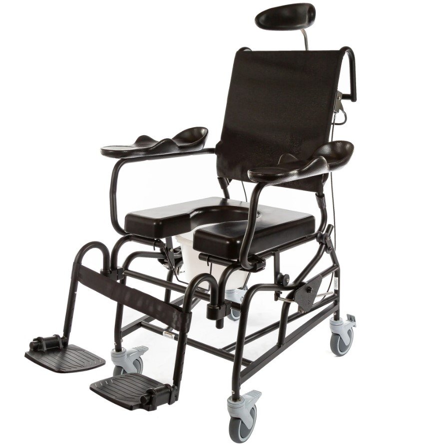 285 Rehab Shower/Commode Chair-Tilt - 20"Wx18"D Stainless Steel Frame